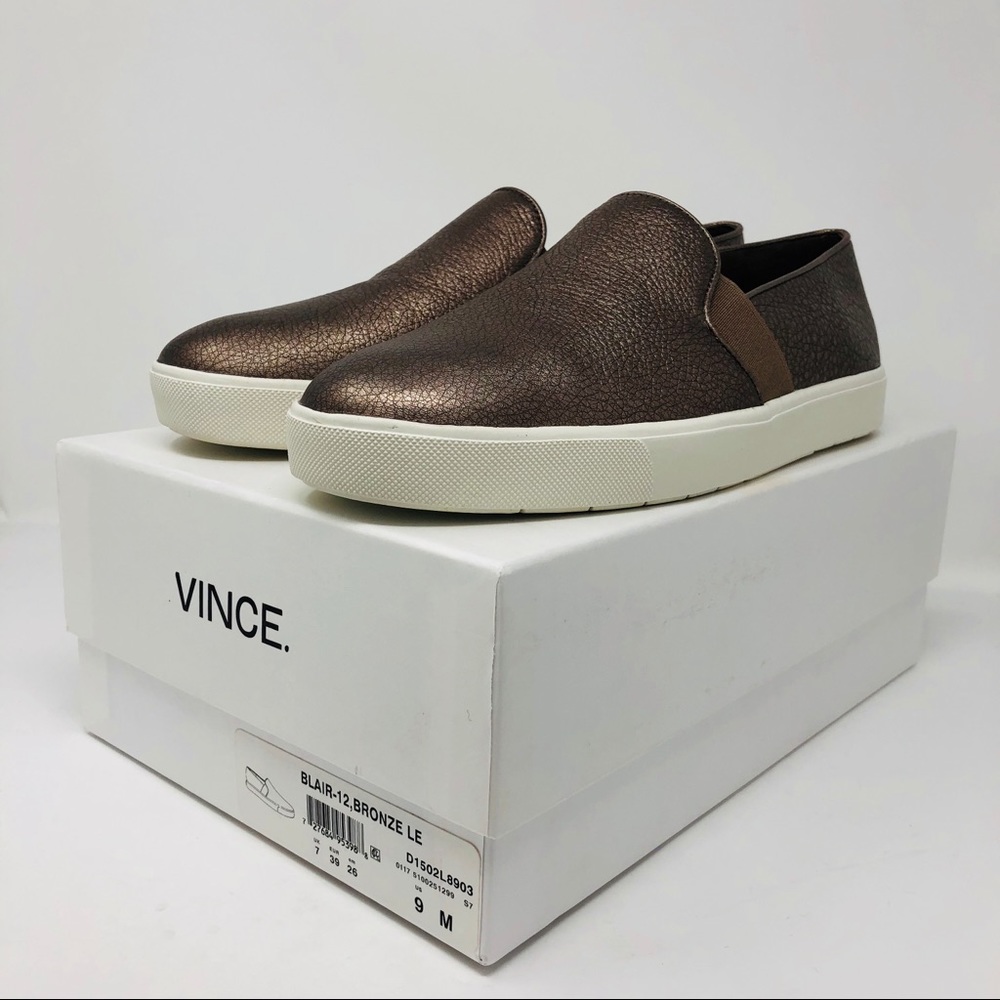 VINCE METALLIC BLAIR SLIP ON SNEAKERS SZ9